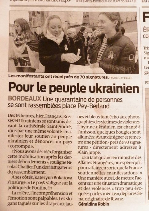 Une manifestation à Bordeaux | J'aime l'Ukraine